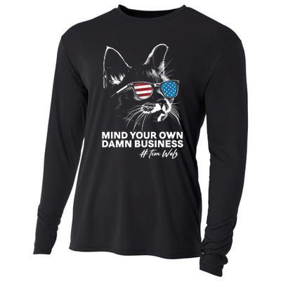 Walz Mind Your Own Damn Business Harris Waltz Cat Lady Cooling Performance Long Sleeve Crew