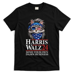 Walz Mind Your Own Damn Business Harris Waltz Cat Lady T-Shirt