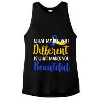 What Makes You Different Is What Makes You Beautiful Down Syndrome Ladies PosiCharge Tri-Blend Wicking Tank