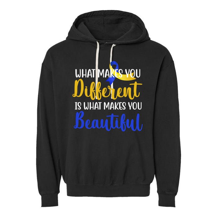 What Makes You Different Is What Makes You Beautiful Down Syndrome Garment-Dyed Fleece Hoodie