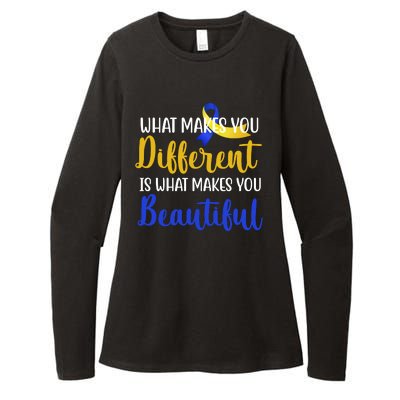 What Makes You Different Is What Makes You Beautiful Down Syndrome Womens CVC Long Sleeve Shirt