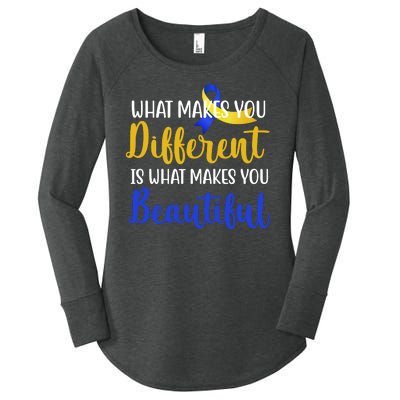 What Makes You Different Is What Makes You Beautiful Down Syndrome Women's Perfect Tri Tunic Long Sleeve Shirt