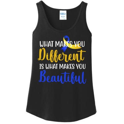 What Makes You Different Is What Makes You Beautiful Down Syndrome Ladies Essential Tank