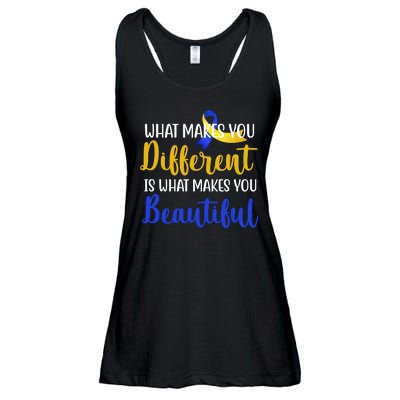 What Makes You Different Is What Makes You Beautiful Down Syndrome Ladies Essential Flowy Tank