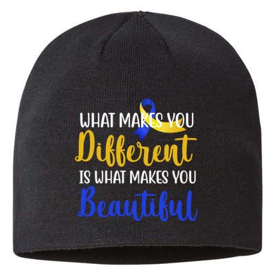 What Makes You Different Is What Makes You Beautiful Down Syndrome Sustainable Beanie