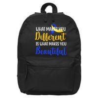 What Makes You Different Is What Makes You Beautiful Down Syndrome 16 in Basic Backpack