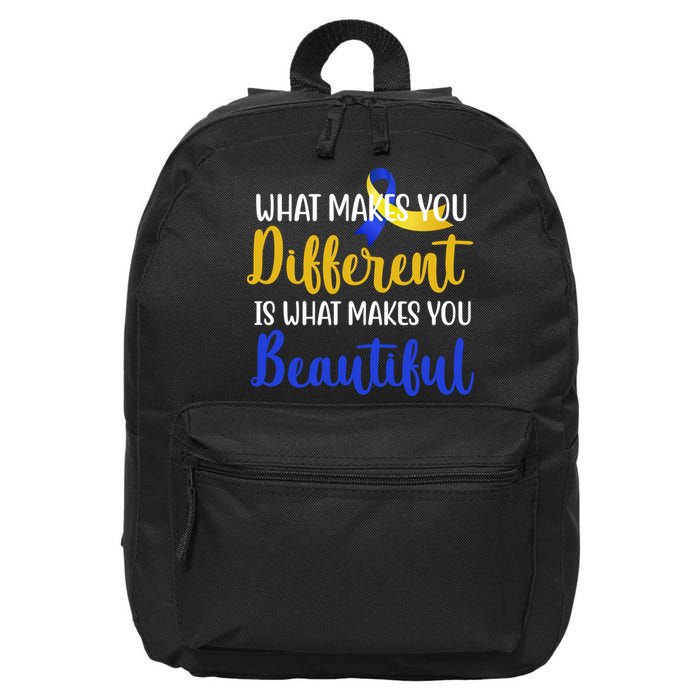 What Makes You Different Is What Makes You Beautiful Down Syndrome 16 in Basic Backpack