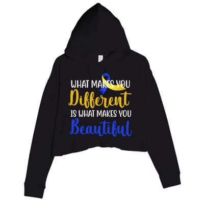 What Makes You Different Is What Makes You Beautiful Down Syndrome Crop Fleece Hoodie