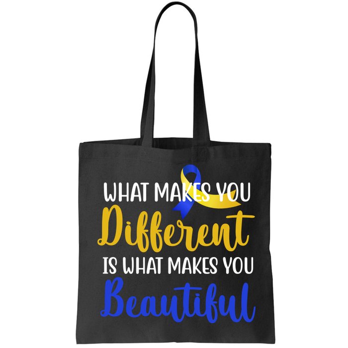 What Makes You Different Is What Makes You Beautiful Down Syndrome Bag