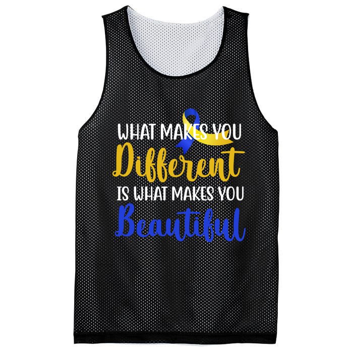 What Makes You Different Is What Makes You Beautiful Down Syndrome Mesh Reversible Basketball Jersey Tank