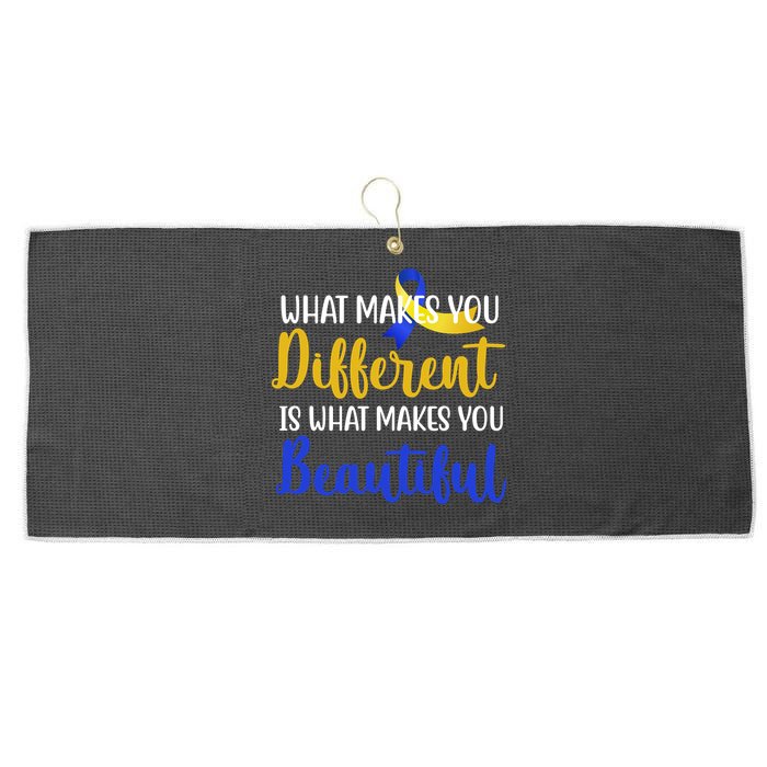 What Makes You Different Is What Makes You Beautiful Down Syndrome Large Microfiber Waffle Golf Towel