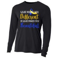 What Makes You Different Is What Makes You Beautiful Down Syndrome Cooling Performance Long Sleeve Crew