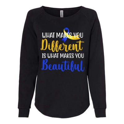 What Makes You Different Is What Makes You Beautiful Down Syndrome Womens California Wash Sweatshirt