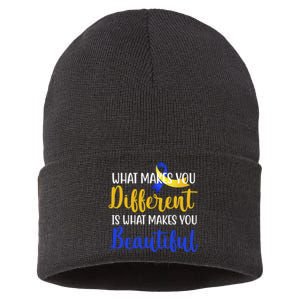 What Makes You Different Is What Makes You Beautiful Down Syndrome Sustainable Knit Beanie