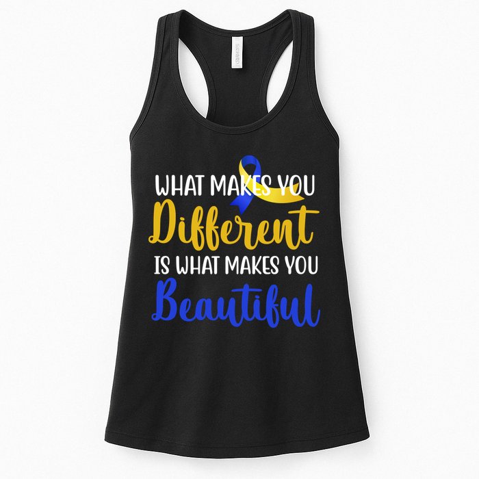 What Makes You Different Is What Makes You Beautiful Down Syndrome Womens Tank Top