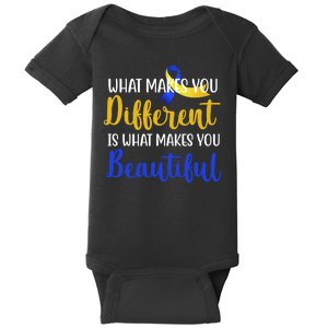 What Makes You Different Is What Makes You Beautiful Down Syndrome Baby Bodysuit