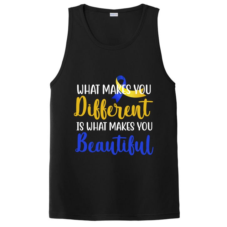 What Makes You Different Is What Makes You Beautiful Down Syndrome PosiCharge Competitor Tank