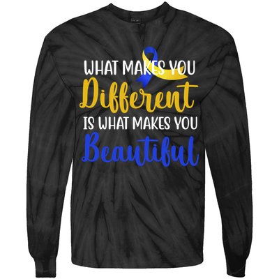 What Makes You Different Is What Makes You Beautiful Down Syndrome Tie-Dye Long Sleeve Shirt