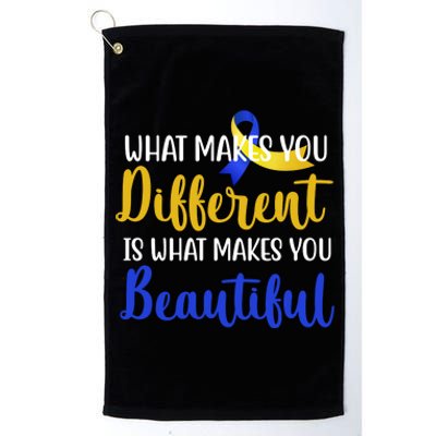 What Makes You Different Is What Makes You Beautiful Down Syndrome Platinum Collection Golf Towel