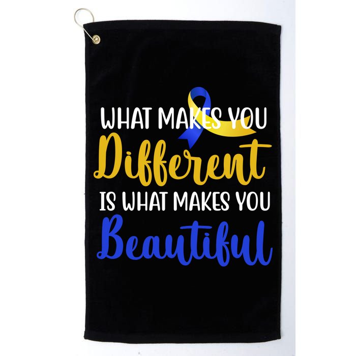 What Makes You Different Is What Makes You Beautiful Down Syndrome Golf Towel