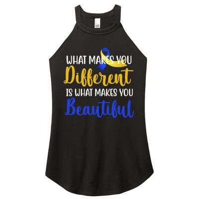 What Makes You Different Is What Makes You Beautiful Down Syndrome Women's Perfect Tri Rocker Tank