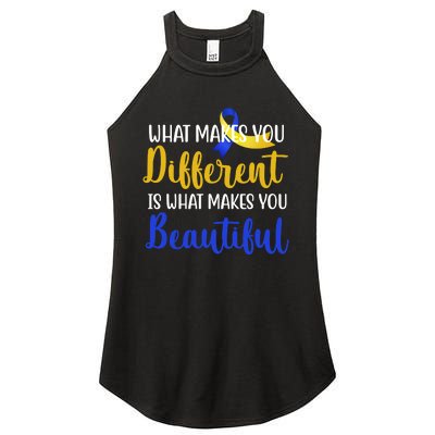 What Makes You Different Is What Makes You Beautiful Down Syndrome Women's Perfect Tri Rocker Tank