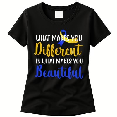 What Makes You Different Is What Makes You Beautiful Down Syndrome Womens T-Shirt