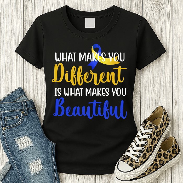What Makes You Different Is What Makes You Beautiful Down Syndrome Womens T-Shirt