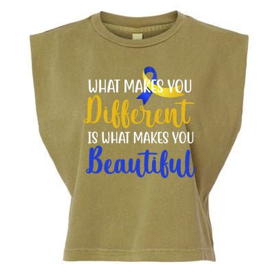 What Makes You Different Is What Makes You Beautiful Down Syndrome Garment-Dyed Women's Muscle Tee