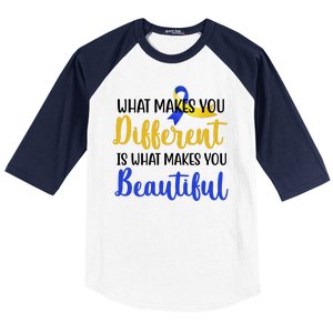 What Makes You Different Is What Makes You Beautiful Down Syndrome Baseball Sleeve Shirt