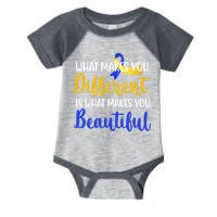 What Makes You Different Is What Makes You Beautiful Down Syndrome Infant Baby Jersey Bodysuit