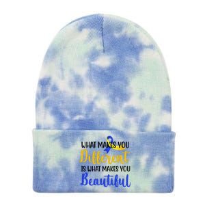 What Makes You Different Is What Makes You Beautiful Down Syndrome Tie Dye 12in Knit Beanie