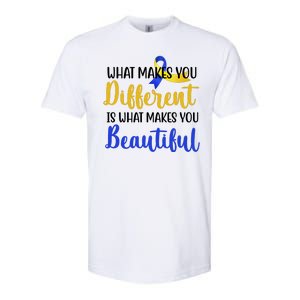 What Makes You Different Is What Makes You Beautiful Down Syndrome Softstyle CVC T-Shirt