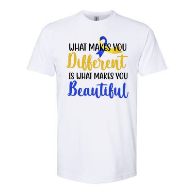 What Makes You Different Is What Makes You Beautiful Down Syndrome Softstyle® CVC T-Shirt