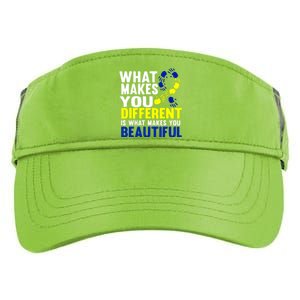 What Makes You Different Is What Make You Beautiful Down Syndrome Gift Adult Drive Performance Visor