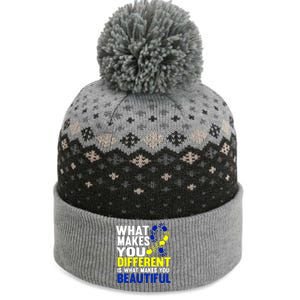 What Makes You Different Is What Make You Beautiful Down Syndrome Gift The Baniff Cuffed Pom Beanie