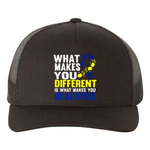 What Makes You Different Is What Make You Beautiful Down Syndrome Gift Yupoong Adult 5-Panel Trucker Hat