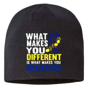 What Makes You Different Is What Make You Beautiful Down Syndrome Gift Sustainable Beanie