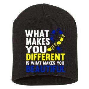 What Makes You Different Is What Make You Beautiful Down Syndrome Gift Short Acrylic Beanie