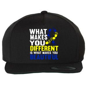 What Makes You Different Is What Make You Beautiful Down Syndrome Gift Wool Snapback Cap