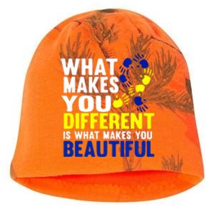 What Makes You Different Is What Make You Beautiful Down Syndrome Gift Kati - Camo Knit Beanie