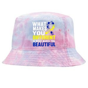 What Makes You Different Is What Make You Beautiful Down Syndrome Gift Tie-Dyed Bucket Hat