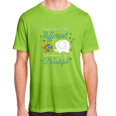 What Makes You Different Elephant Autism Awareness Month Adult ChromaSoft Performance T-Shirt