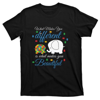 What Makes You Different Elephant Autism Awareness Month T-Shirt