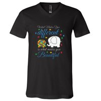 What Makes You Different Elephant Autism Awareness Month V-Neck T-Shirt