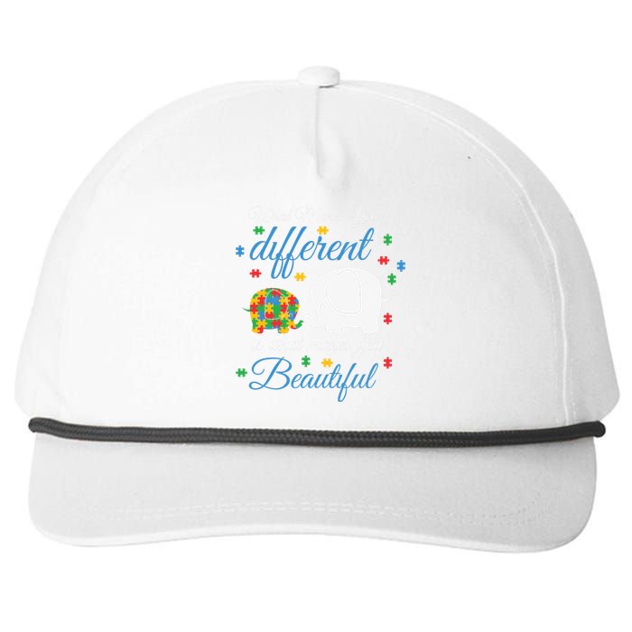 What Makes You Different Elephant Autism Awareness Month Snapback Five-Panel Rope Hat