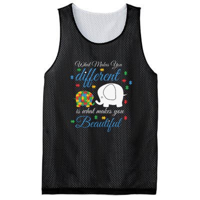 What Makes You Different Elephant Autism Awareness Month Mesh Reversible Basketball Jersey Tank