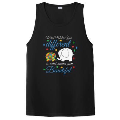 What Makes You Different Elephant Autism Awareness Month PosiCharge Competitor Tank