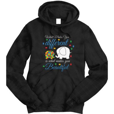 What Makes You Different Elephant Autism Awareness Month Tie Dye Hoodie