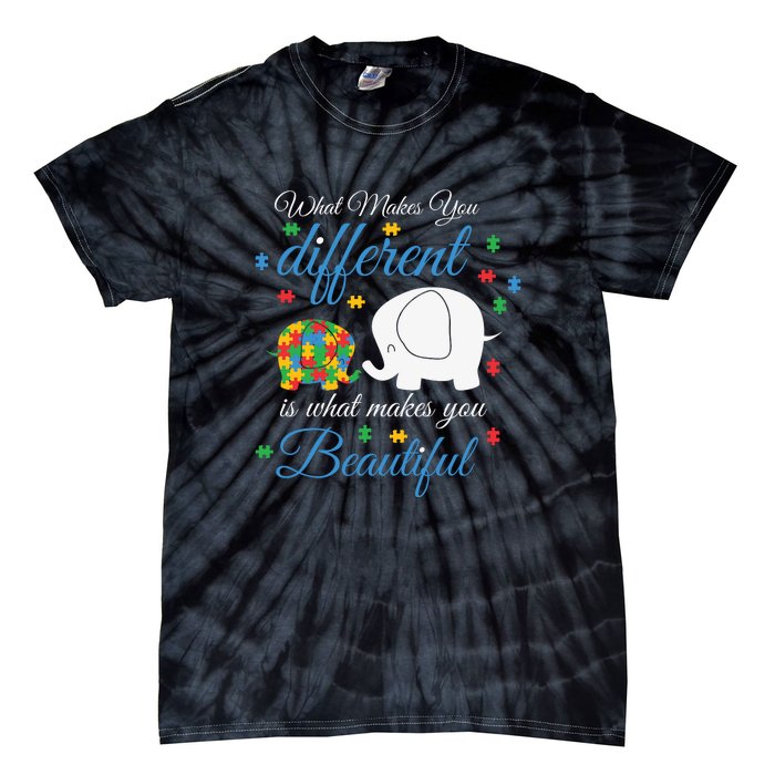 What Makes You Different Elephant Autism Awareness Month Tie-Dye T-Shirt